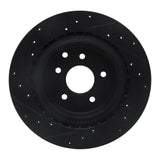 R1 Concepts 03-08 Infiniti G35 Rear Right Drilled & Slotted Black Brake Rotor by R1 Concepts RNC-633-68009R