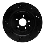 R1 Concepts 07-15 Infiniti G35 Rear Right Drilled & Slotted Black Brake Rotor by R1 Concepts RNC-633-68010R