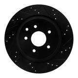 R1 Concepts 07-15 Infiniti G35 Rear Right Drilled & Slotted Black Brake Rotor by R1 Concepts RNC-633-68010R