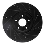R1 Concepts 07-15 Infiniti Q60 Front Left Drilled & Slotted Black Brake Rotor by R1 Concepts RNC-633-68011L