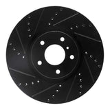 R1 Concepts 07-15 Infiniti Q60 Front Left Drilled & Slotted Black Brake Rotor by R1 Concepts RNC-633-68011L