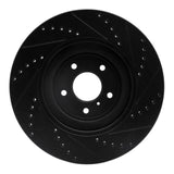R1 Concepts 08-25 Infiniti QX70 Front Left Drilled & Slotted Black Brake Rotor by R1 Concepts RNC-633-68012L