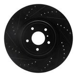 R1 Concepts 08-25 Infiniti QX70 Front Left Drilled & Slotted Black Brake Rotor by R1 Concepts RNC-633-68012L
