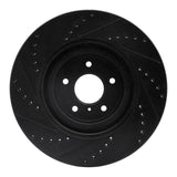 R1 Concepts 08-25 Infiniti Q50 Front Right Drilled & Slotted Black Brake Rotor by R1 Concepts RNC-633-68012R
