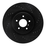 R1 Concepts 08-25 Infiniti Q50 Front Right Drilled & Slotted Black Brake Rotor by R1 Concepts RNC-633-68012R