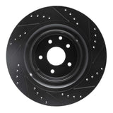 R1 Concepts 08-25 Infiniti Q60 Rear Left Drilled & Slotted Black Brake Rotor by R1 Concepts RNC-633-68013L