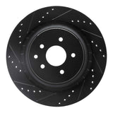 R1 Concepts 08-25 Infiniti Q60 Rear Left Drilled & Slotted Black Brake Rotor by R1 Concepts RNC-633-68013L