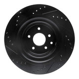 R1 Concepts 08-25 Infiniti Q60 Rear Right Drilled & Slotted Black Brake Rotor by R1 Concepts RNC-633-68013R