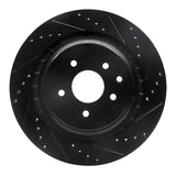 R1 Concepts 08-25 Infiniti Q60 Rear Right Drilled & Slotted Black Brake Rotor by R1 Concepts RNC-633-68013R