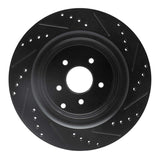 R1 Concepts 09-24 Infiniti Q70L Rear Left Drilled & Slotted Black Brake Rotor by R1 Concepts RNC-633-68015L