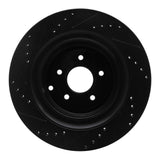 R1 Concepts 09-24 Infiniti Q70L Rear Right Drilled & Slotted Black Brake Rotor by R1 Concepts RNC-633-68015R