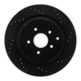 R1 Concepts 09-24 Infiniti Q70L Rear Right Drilled & Slotted Black Brake Rotor by R1 Concepts RNC-633-68015R