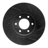 R1 Concepts 07-24 Infiniti QX56 Front Left Drilled & Slotted Black Brake Rotor by R1 Concepts RNC-633-68016L