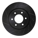 R1 Concepts 07-24 Infiniti QX56 Front Left Drilled & Slotted Black Brake Rotor by R1 Concepts RNC-633-68016L