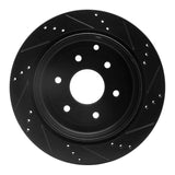 R1 Concepts 10-24 Infiniti QX56 Rear Left Drilled & Slotted Black Brake Rotor by R1 Concepts RNC-633-68017L