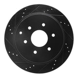 R1 Concepts 10-24 Infiniti QX56 Rear Left Drilled & Slotted Black Brake Rotor by R1 Concepts RNC-633-68017L