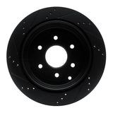 R1 Concepts 10-24 Infiniti QX80 Rear Right Drilled & Slotted Black Brake Rotor by R1 Concepts RNC-633-68017R