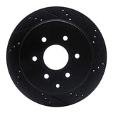 R1 Concepts 10-24 Infiniti QX80 Rear Right Drilled & Slotted Black Brake Rotor by R1 Concepts RNC-633-68017R