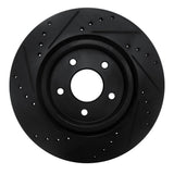 R1 Concepts 19-24 Infiniti QX50 Rear Right Drilled & Slotted Black Brake Rotor by R1 Concepts RNC-633-68019R