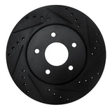 R1 Concepts 19-24 Infiniti QX50 Rear Right Drilled & Slotted Black Brake Rotor by R1 Concepts RNC-633-68019R