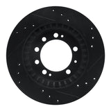 R1 Concepts 83-89 Chrysler Conquest Rear Left Drilled & Slotted Black Brake Rotor by R1 Concepts RNC-633-72005L
