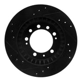 R1 Concepts 83-89 Chrysler Conquest Rear Right Drilled & Slotted Black Brake Rotor by R1 Concepts RNC-633-72005R