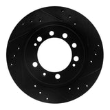 R1 Concepts 83-89 Chrysler Conquest Rear Right Drilled & Slotted Black Brake Rotor by R1 Concepts RNC-633-72005R