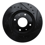 R1 Concepts 85-91 Dodge 2000 GTX Front Left Drilled & Slotted Black Brake Rotor by R1 Concepts RNC-633-72006L