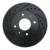 R1 Concepts 85-91 Dodge 2000 GTX Front Left Drilled & Slotted Black Brake Rotor by R1 Concepts RNC-633-72006L