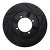R1 Concepts 84-90 Dodge COLT Front Right Drilled & Slotted Black Brake Rotor