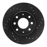 R1 Concepts 90-93 Mitsubishi Galant Front Right Drilled & Slotted Black Brake Rotor by R1 Concepts RNC-633-72018R