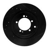 R1 Concepts 92-96 Mitsubishi DIAMANTE Rear Left Drilled & Slotted Black Brake Rotor by R1 Concepts RNC-633-72027L