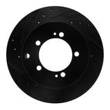 R1 Concepts 92-96 Mitsubishi DIAMANTE Rear Left Drilled & Slotted Black Brake Rotor by R1 Concepts RNC-633-72027L