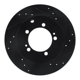 R1 Concepts 92-96 Mitsubishi DIAMANTE Rear Right Drilled & Slotted Black Brake Rotor by R1 Concepts RNC-633-72027R