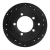R1 Concepts 97-04 Mitsubishi DIAMANTE Rear Right Drilled & Slotted Black Brake Rotor
