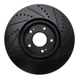 R1 Concepts 03-06 Mitsubishi Lancer Front Left Drilled & Slotted Black Brake Rotor by R1 Concepts RNC-633-72035L