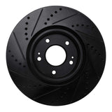 R1 Concepts 03-06 Mitsubishi Lancer Front Right Drilled & Slotted Black Brake Rotor by R1 Concepts RNC-633-72035R