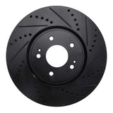 R1 Concepts 03-06 Mitsubishi Lancer Front Right Drilled & Slotted Black Brake Rotor by R1 Concepts RNC-633-72035R