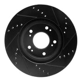 R1 Concepts 04-12 Mitsubishi Galant Front Left Drilled & Slotted Black Brake Rotor by R1 Concepts RNC-633-72037L