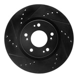 R1 Concepts 04-12 Mitsubishi Galant Front Left Drilled & Slotted Black Brake Rotor by R1 Concepts RNC-633-72037L
