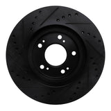 R1 Concepts 04-12 Mitsubishi Eclipse Front Right Drilled & Slotted Black Brake Rotor by R1 Concepts RNC-633-72037R