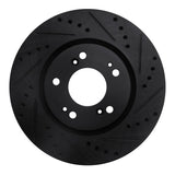 R1 Concepts 04-12 Mitsubishi Eclipse Front Right Drilled & Slotted Black Brake Rotor by R1 Concepts RNC-633-72037R