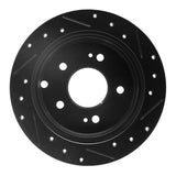 R1 Concepts 04-12 Mitsubishi Eclipse Rear Left Drilled & Slotted Black Brake Rotor by R1 Concepts RNC-633-72038L