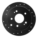 R1 Concepts 04-12 Mitsubishi Eclipse Rear Left Drilled & Slotted Black Brake Rotor by R1 Concepts RNC-633-72038L