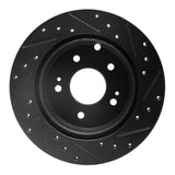R1 Concepts 06-12 Mitsubishi Eclipse Rear Left Drilled & Slotted Black Brake Rotor by R1 Concepts RNC-633-72040L