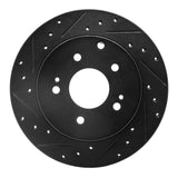 R1 Concepts 06-12 Mitsubishi Eclipse Rear Left Drilled & Slotted Black Brake Rotor by R1 Concepts RNC-633-72040L