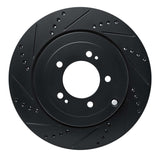 R1 Concepts 08-15 Mitsubishi Lancer Rear Left Drilled & Slotted Black Brake Rotor by R1 Concepts RNC-633-72042L
