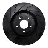 R1 Concepts 08-15 Mitsubishi Lancer Front Left Drilled & Slotted Black Brake Rotor by R1 Concepts RNC-633-72043L