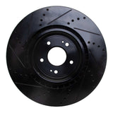 R1 Concepts 08-15 Mitsubishi Lancer Front Right Drilled & Slotted Black Brake Rotor by R1 Concepts RNC-633-72043R