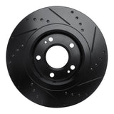 R1 Concepts 09-15 Mitsubishi Lancer Front Right Drilled & Slotted Black Brake Rotor by R1 Concepts RNC-633-72044R
